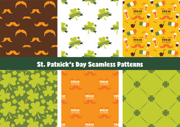 set of seamless background patterns for st patrick vector image