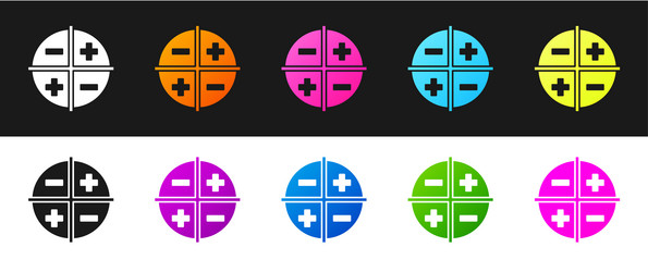 set xyz coordinate system icon isolated on black vector image