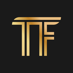 uppercase letters t and f flat bound design vector image