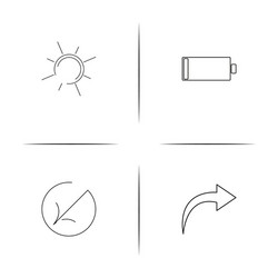 user interface simple linear icons set outlined vector image