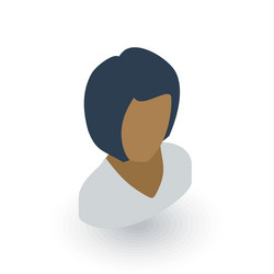 avatar black woman isometric flat icon 3d vector