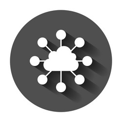 Cloud computing technology icon in flat style vector