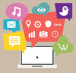 cloud computing using a laptop vector image