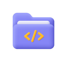 folder with code symbol web development coding vector image