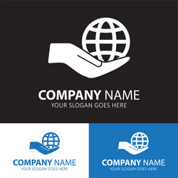 globe in hand icon for web and mobile vector image