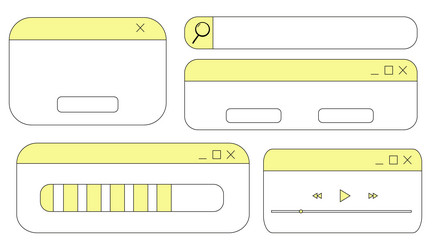 retro window browser frame y2k interface doodle vector image