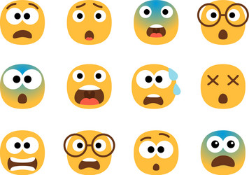 Scared emoticon faces vector