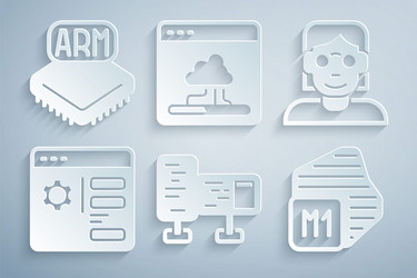 set computer monitor screen hacker coder browser vector image