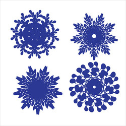 Set of snowflakes laser cut pattern for christmas vector