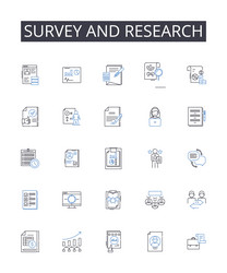 Survey and research line icons collection census Vector Image