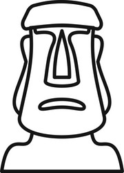 Travel moai head icon outline style vector