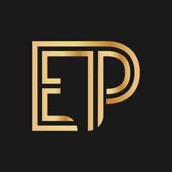 uppercase letters e and p flat bound design vector image