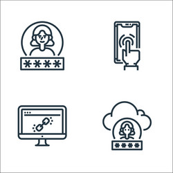 user experience line icons linear set quality vector image