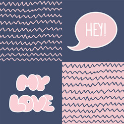 abstract handdrawn seamless patterns set simple vector image