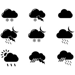 clouds icons set of in different form vector image