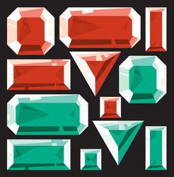 gems of ruby and emerald vector image