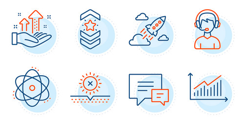 graph shoulder strap and atom icons set analysis vector image