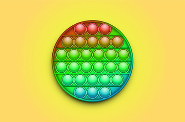 rainbow trendy pop it fidget toy on a empty vector image