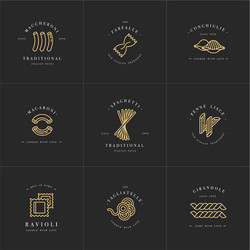 Set logo design templates and emblems Royalty Free Vector