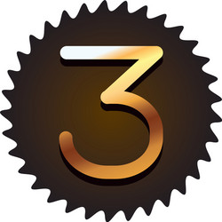 Three font number vector