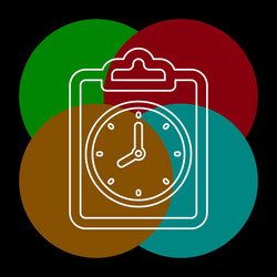 document with clock icon questionnaire vector image