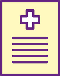 isolated cross inside document line and fill style vector image