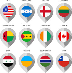 marker from paper with flag for map - set eighth vector image