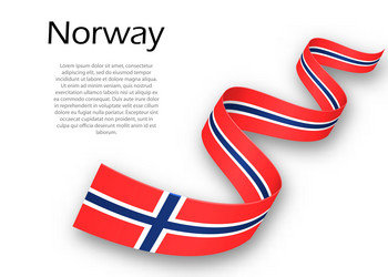 Norway Flag Ribbon Banner Vector Image