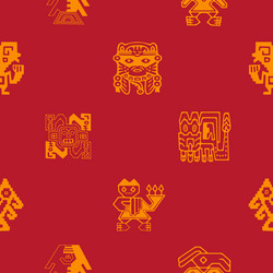 seamless pattern with peruvian indians art vector image