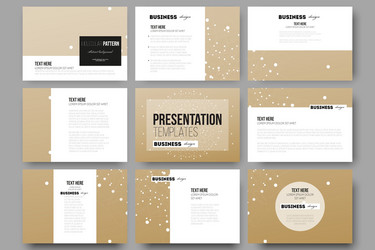 Set of 9 templates for presentation slides vector