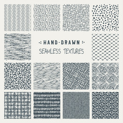 Set of hand drawn marker and ink patterns vector