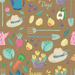 Spring garden seamless pattern Royalty Free Vector Image