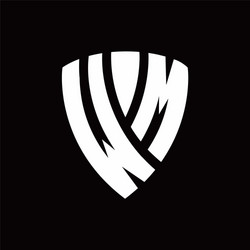 wm logo monogram with shield elements shape vector image