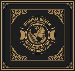 Elegant Card Ornament Set Vector Image