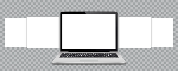 laptop with blank web pages mockup for showing vector image
