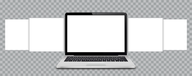 laptop with blank web pages mockup for showing vector