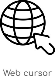 outline web cursor icon isolated black simple vector image