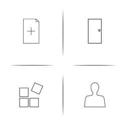 user interface simple linear icons set outlined vector image