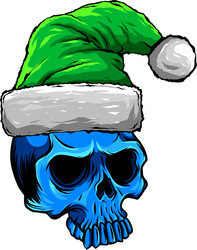 christmas skull vintage Vector Image