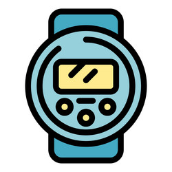 modern smart watch showing time and displaying vector image
