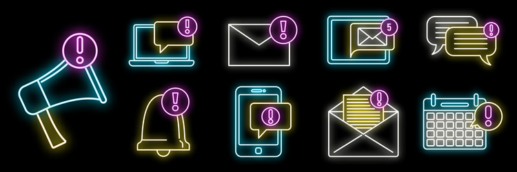 neon icons showing different ways to get vector image