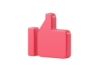 red 3d like thumbs up icon vector