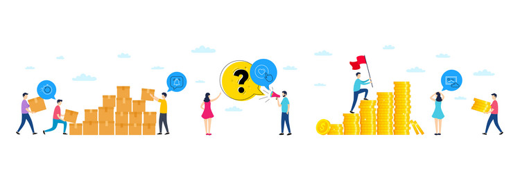 set of notification bubble fast recovery and like vector image