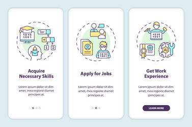 multicolor walkthrough ai engineer linear icons vector image