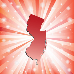 Red New Jersey State Map Vector Image