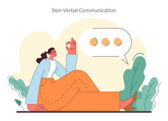 soft skill development character with non-verbal vector image