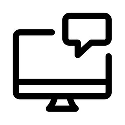 using a desktop for communication vector image