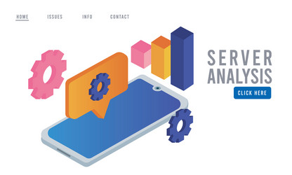 data analysis technology with smartphone device vector image