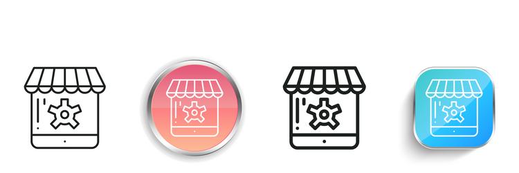ecommerce icon thin linear regular and button vector image