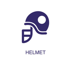 helmet element in flat simple style on white vector image